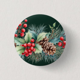 Rustic Watercolor Border 缶バッジ