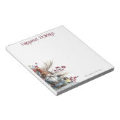 Rustic Watercolor Christmas Gnome Personalized ノートパッド (アングル)