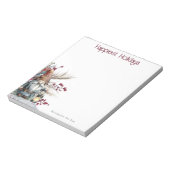 Rustic Watercolor Christmas Gnome Personalized ノートパッド (回転)