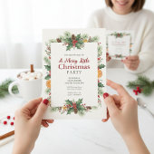Rustic Watercolor Christmas Invitation 招待状