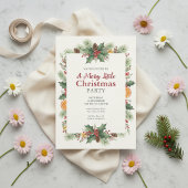 Rustic Watercolor Christmas Invitation 招待状