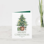 Rustic Watercolor Christmas Tree Non-Photo カード (正面)