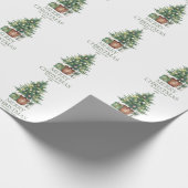 Rustic Watercolor Christmas Tree Non-Photo ラッピングペーパー (角)