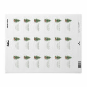 Rustic Watercolor Christmas Tree Non-Photo ラベル (フルシート)