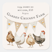 Rustic Watercolor Crest Farmhouse スクエアシール (正面)