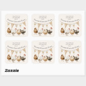 Rustic Watercolor Crest Farmhouse スクエアシール (シート)