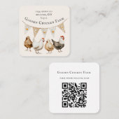 Rustic Watercolor Crest Farmhouse スクエア名刺 (正面/裏面)