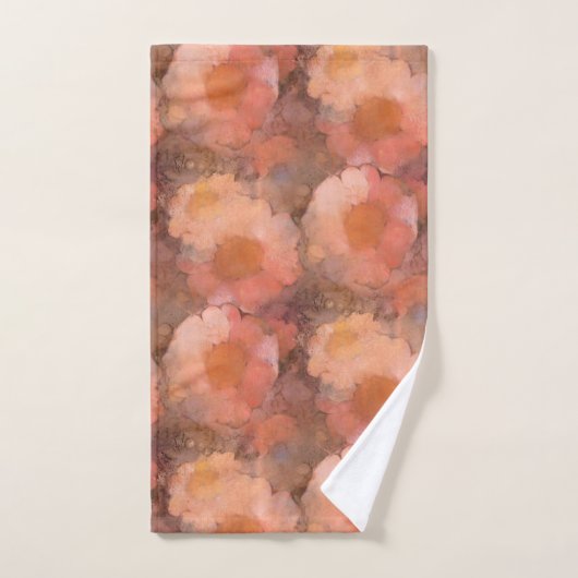 Rustic Watercolor Daisy Floral Pattern バスタオルセット (ハンドタオル)