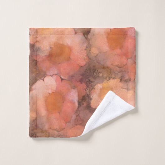 Rustic Watercolor Daisy Floral Pattern バスタオルセット (ウォッシュタオル)