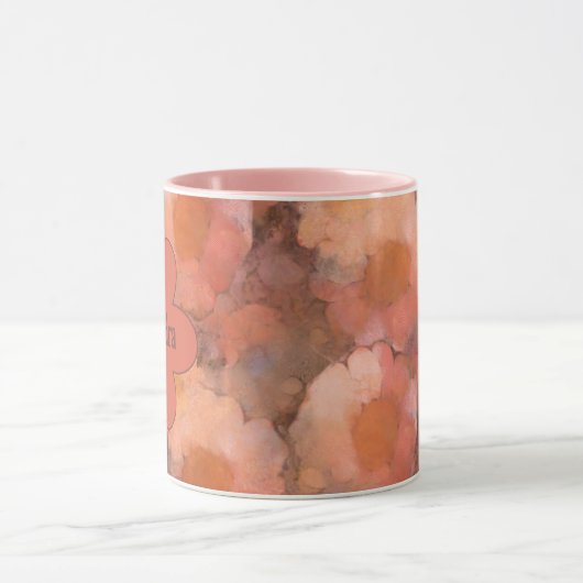 Rustic Watercolor Daisy Floral Pattern マグカップ (中央)