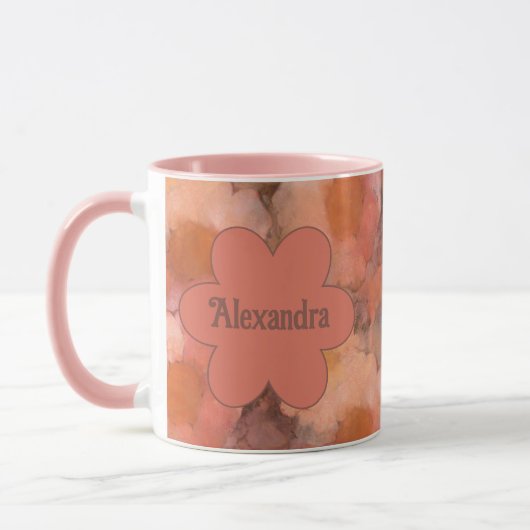 Rustic Watercolor Daisy Floral Pattern マグカップ (左)