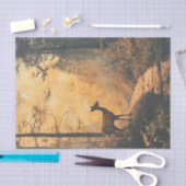 Rustic Watercolor Deer Doe on Forest Trail 薄葉紙 (クラフト)