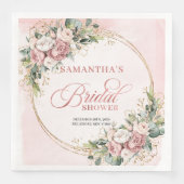 Rustic Watercolor Dusty Pink Floral Bridal Shower  (正面)