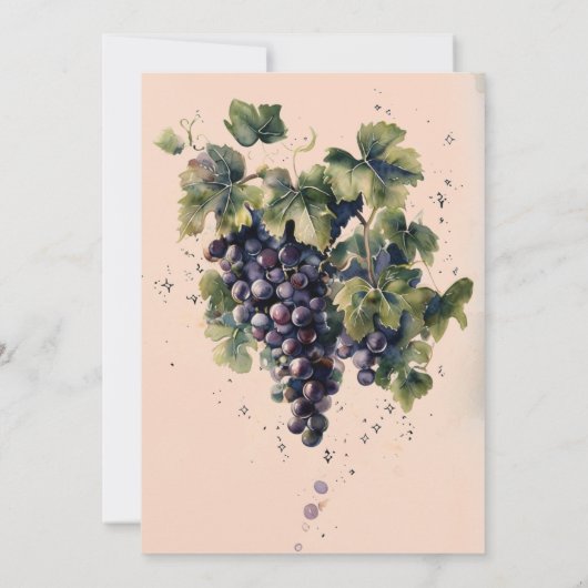 Rustic Watercolor Elegant Vineyard Wedding 招待状 (裏面)