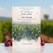 Rustic Watercolor Elegant Vineyard Wedding 招待状