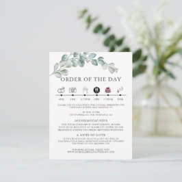 Rustic Watercolor Eucalyptus Greenery Wedding エンクロージャーカード