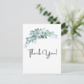 Rustic Watercolor Eucalyptus Greenery Wedding サンキューカード (スタンド正面)