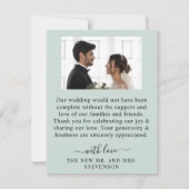 Rustic Watercolor Eucalyptus Greenery Wedding サンキューカード (裏面)