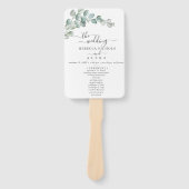 Rustic Watercolor Eucalyptus Greenery Wedding ハンドファン (正面)