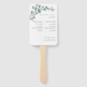 Rustic Watercolor Eucalyptus Greenery Wedding ハンドファン (裏面)