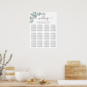 Rustic Watercolor Eucalyptus Greenery Wedding ポスター (キッチン)