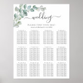 Rustic Watercolor Eucalyptus Greenery Wedding ポスター (正面)