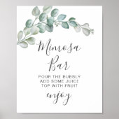 Rustic Watercolor Eucalyptus Greenery Wedding ポスター (正面)