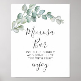 Rustic Watercolor Eucalyptus Greenery Wedding ポスター