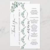 Rustic Watercolor Eucalyptus Greenery Wedding メニュー (正面/裏面)