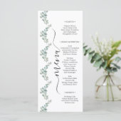 Rustic Watercolor Eucalyptus Greenery Wedding メニュー (スタンド正面)