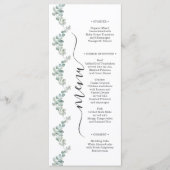 Rustic Watercolor Eucalyptus Greenery Wedding メニュー (正面)