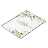 Rustic Watercolor Eucalyptus Monogram ノートブック (左側)