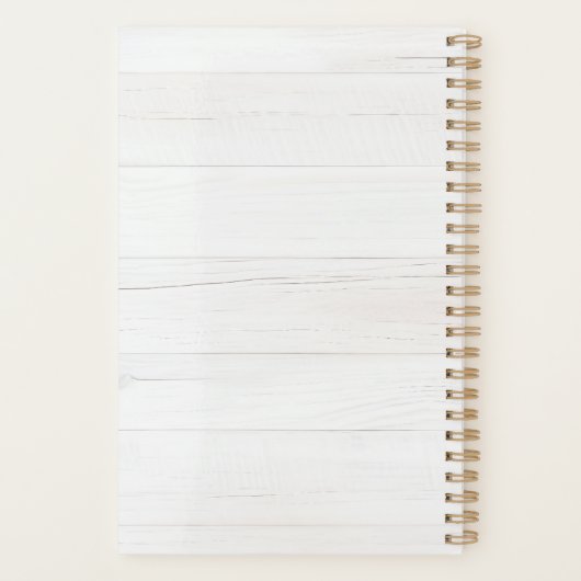 Rustic Watercolor Eucalyptus Monogram プランナー手帳 (裏面)