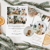 Rustic Watercolor Family Photo Christmas シーズンカード