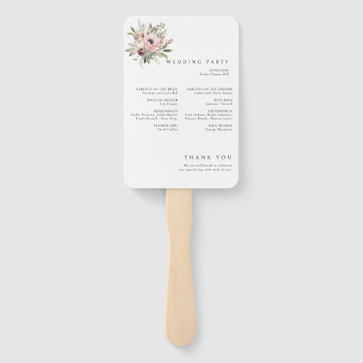 rustic watercolor floral bouquet ハンドファン (裏面)