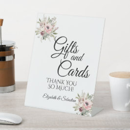 rustic watercolor floral bouquet 台座サイン