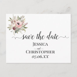 rustic watercolor floral bouquet 案内ポストカード