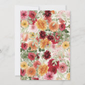 Rustic Watercolor Floral Sage Green Garden Wedding 招待状 (裏面)