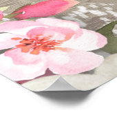 Rustic Watercolor Floral Welcome Sign ポスター (角)