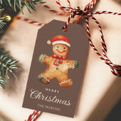 Rustic Watercolor Gingerbread Man Christmas  ギフトタグ