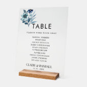 Rustic Watercolor Illustration Blue Floral Bouquet アクリルサイン (傾斜)