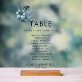 Rustic Watercolor Illustration Blue Floral Bouquet アクリルサイン (ニュートラル)