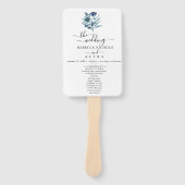 Rustic Watercolor Illustration Blue Floral Bouquet ハンドファン (正面)