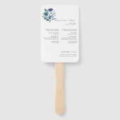 Rustic Watercolor Illustration Blue Floral Bouquet ハンドファン (裏面)