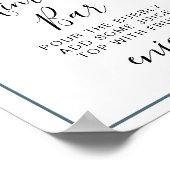 Rustic Watercolor Illustration Blue Floral Bouquet ポスター (角)