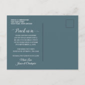 Rustic Watercolor Illustration Blue Floral Bouquet 案内ポストカード (裏面)