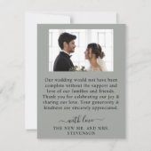 Rustic Watercolor Illustration Floral Arrangement サンキューカード (裏面)