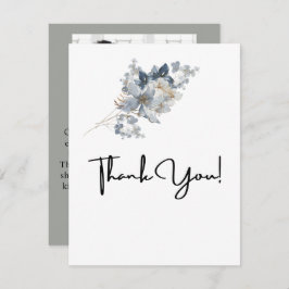 Rustic Watercolor Illustration Floral Arrangement サンキューカード