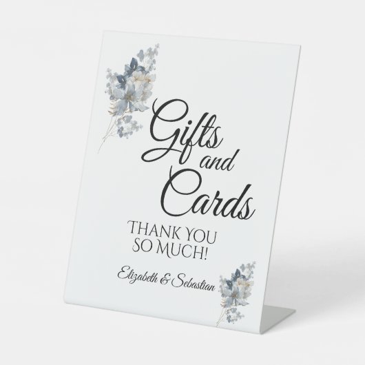 Rustic Watercolor Illustration Floral Arrangement 台座サイン (正面)