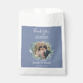 Rustic watercolor leaves thank you photo wedding フェイバーバッグ (正面)